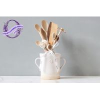 etuHOME<br>  <B>White Handthrown Crock and Utensil Set</B>